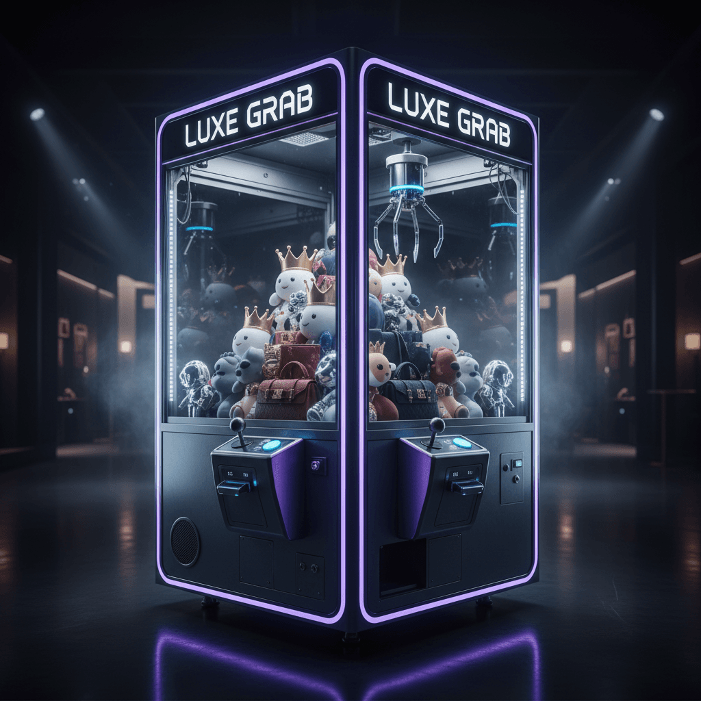 Deluxe claw machine with LED lighting and premium display